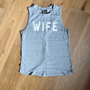 Modern Lux Gray Sleeveless 'WIFE' Tank Top Muscle Tee S